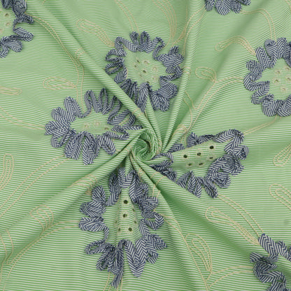 Cotton Stripe Embroidery Fabric