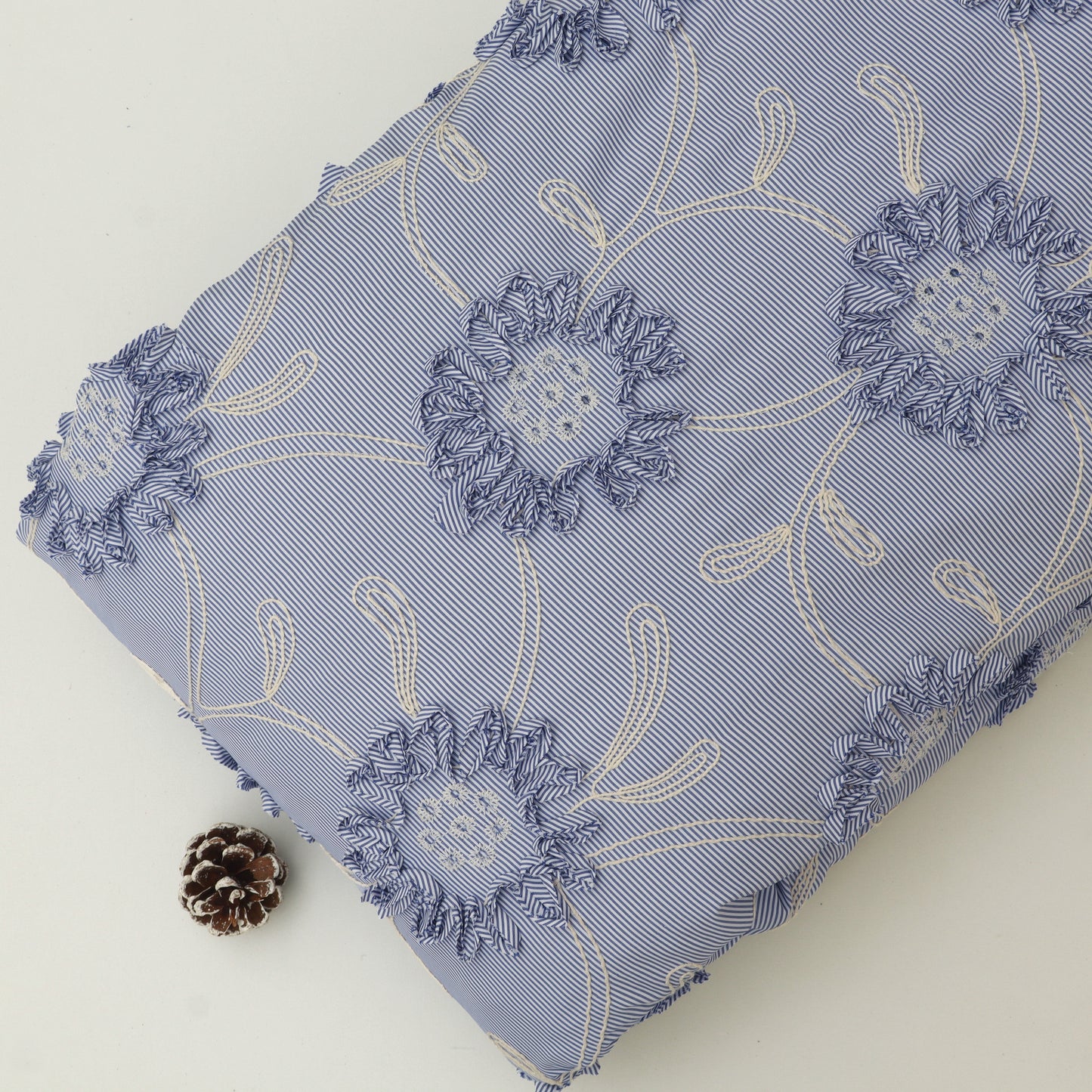 Cotton Stripe Embroidery Fabric