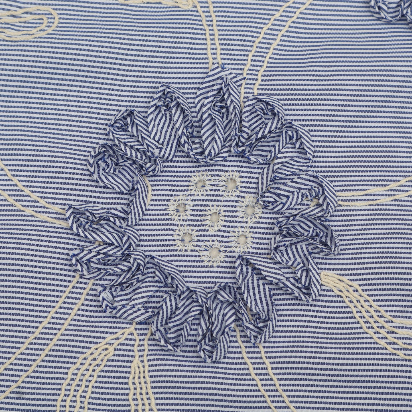 Cotton Stripe Embroidery Fabric
