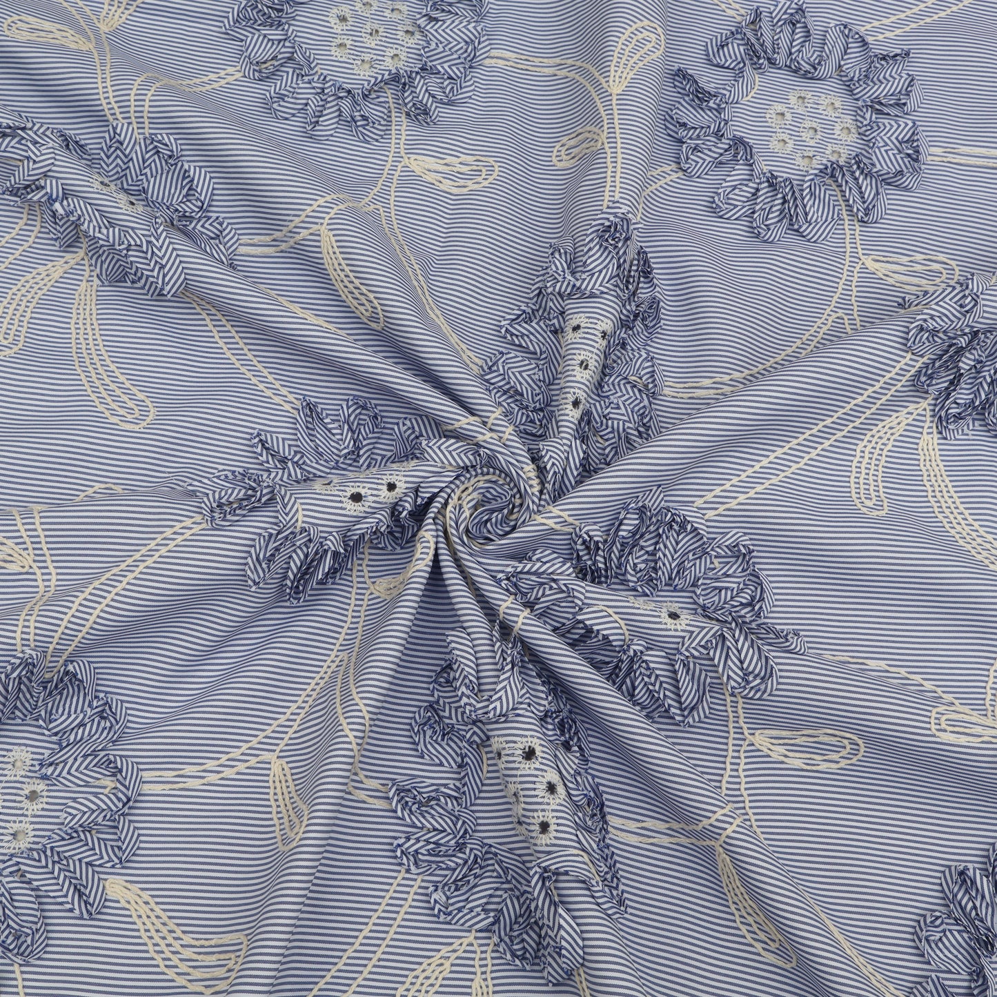 Cotton Stripe Embroidery Fabric