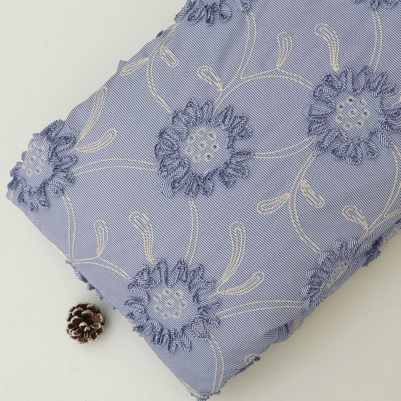 Cotton Stripe Embroidery Fabric