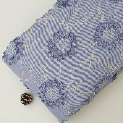Cotton Stripe Embroidery Fabric
