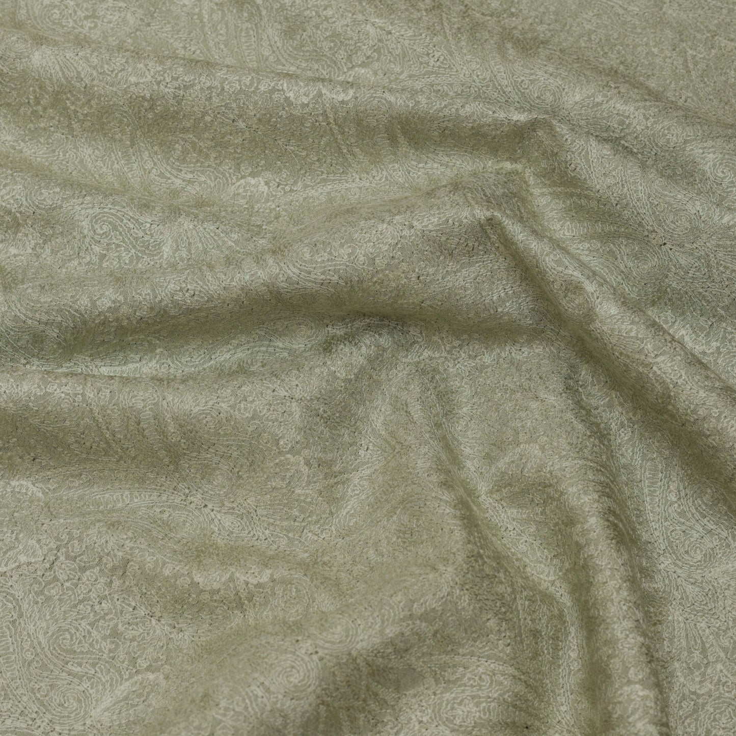 Sea Green Color Katan Munga Silk embroidery Fabric