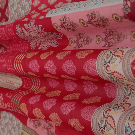 Multi Colored Georgette Print Fabric