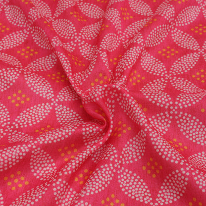 Pink Color Soft Dupion Print Fabric