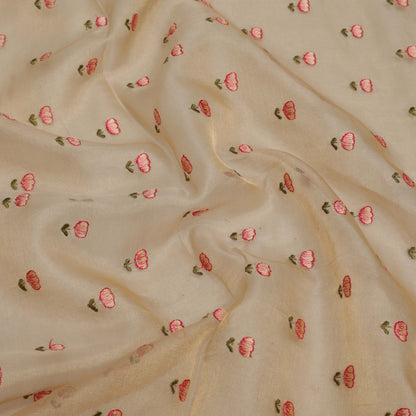 Gold Color Tissue Embroidery Fabric