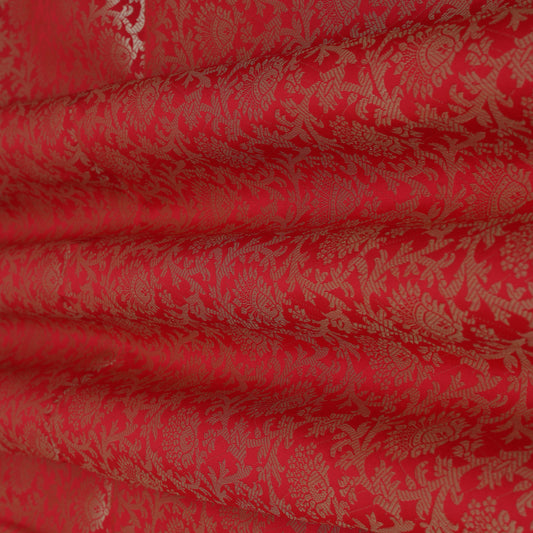 Red Color Brocade Fabric