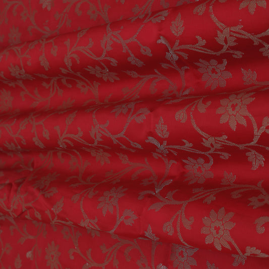 Red Color Brocade Fabric