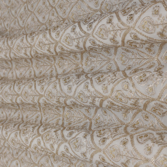White Color Georgette Embroidery Fabric