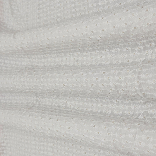 White Color Georgette Embroidery Fabric