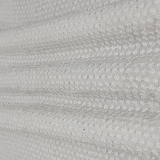 White Color Georgette Embroidery Fabric