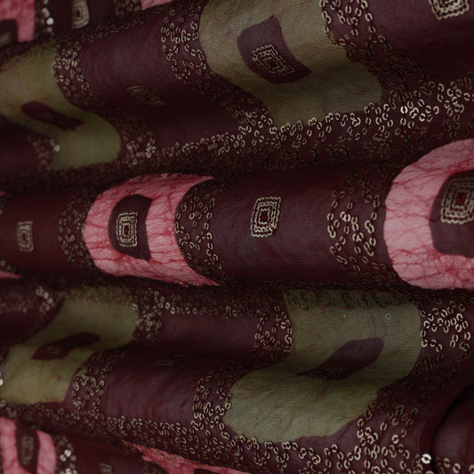 Georgette Embroidery With Sequince Fabric