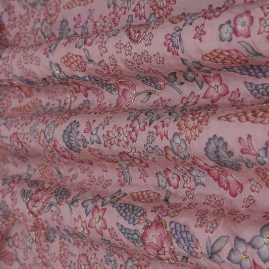 Multi-Color MUSLIN POSITION PRINT Embroidery Fabric