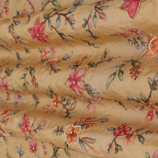 Multi-Color MUSLIN POSITION PRINT Embroidery Fabric