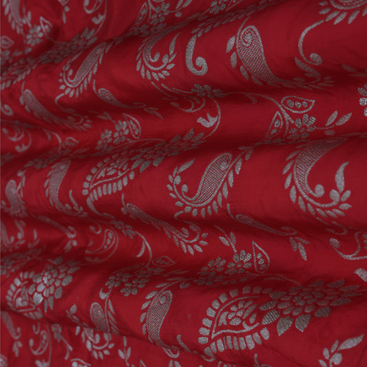 RED Color Crepe Jaquard Fabric