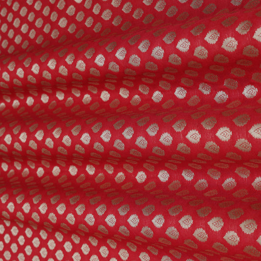 Red Color Pauri Booti Fabric