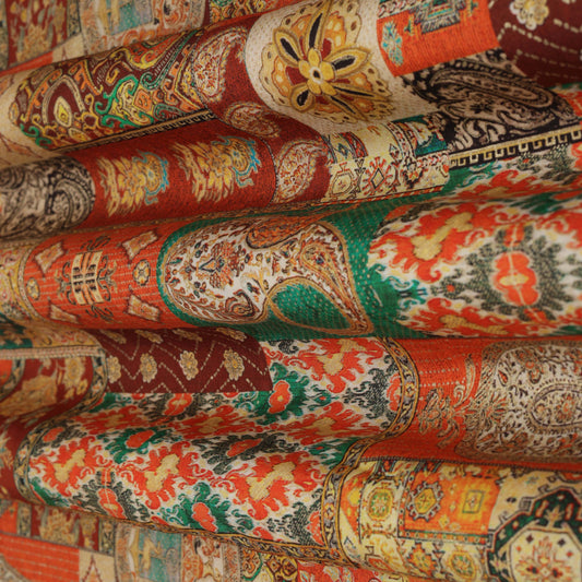 Multi-Color DOLA SILK HYDRA PRINT Embroidery Fabric