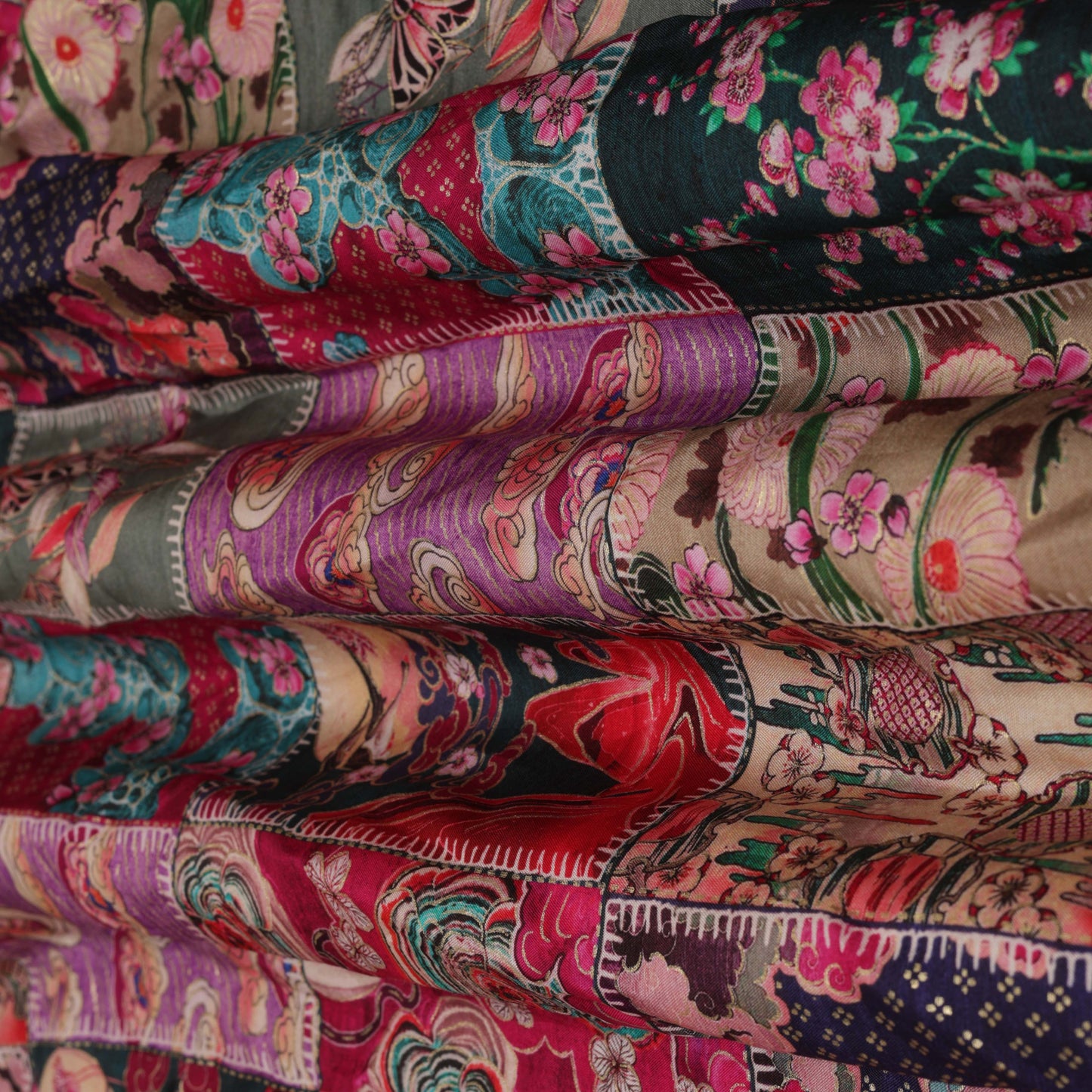 Multi-Color DOLA SILK HYDRA PRINT Embroidery Fabric