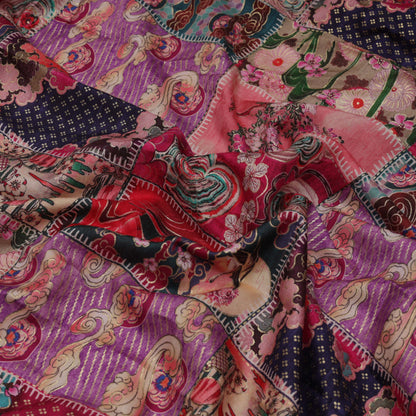 Multi-Color DOLA SILK HYDRA PRINT Embroidery Fabric
