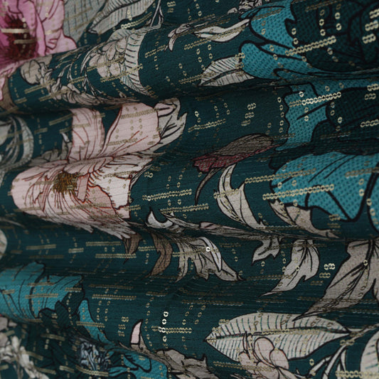 Multi-Color Crepe Sequence Fabric