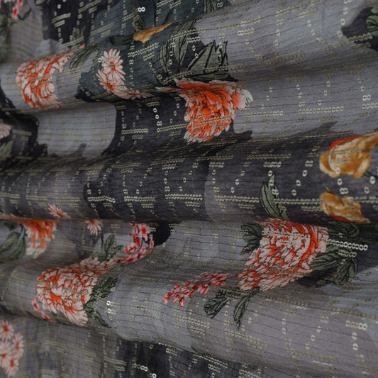 Multi-Color Crepe  WITH Sequence Fabric