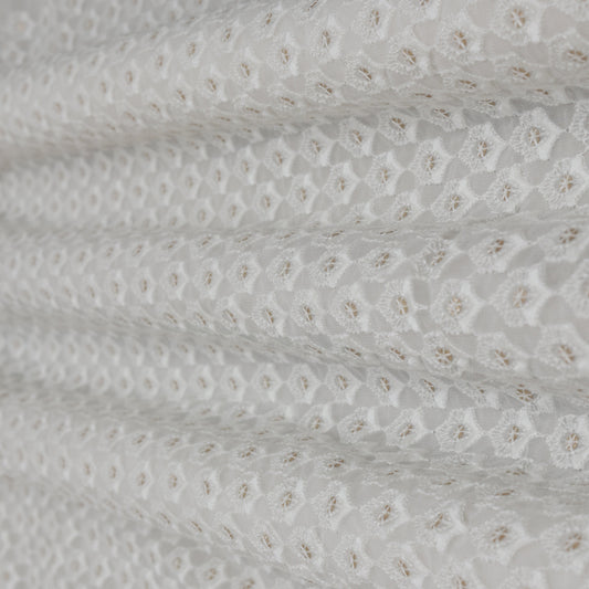White Color Georgette Embroidery Fabric