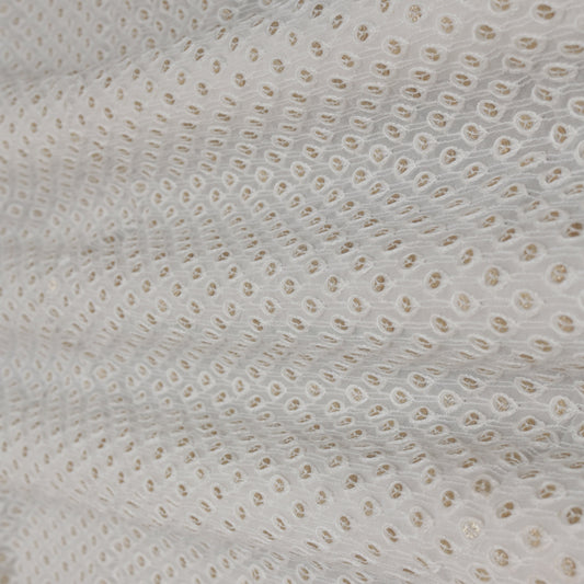 White Color Georgette Embroidery Fabric