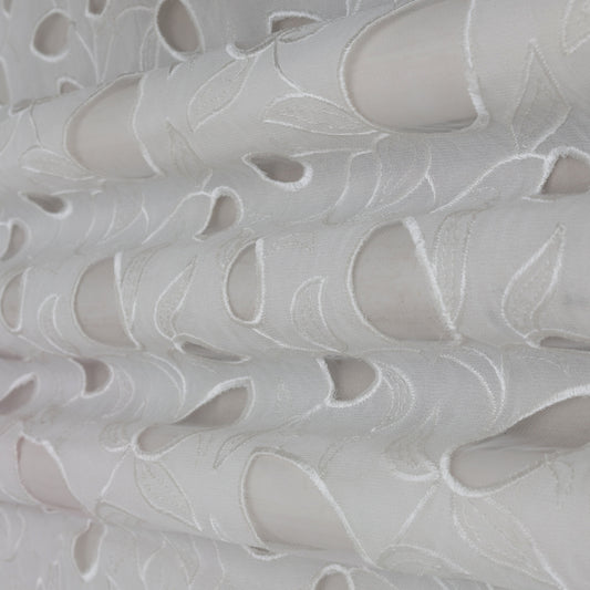 White Color Georgette Embroidery Fabric