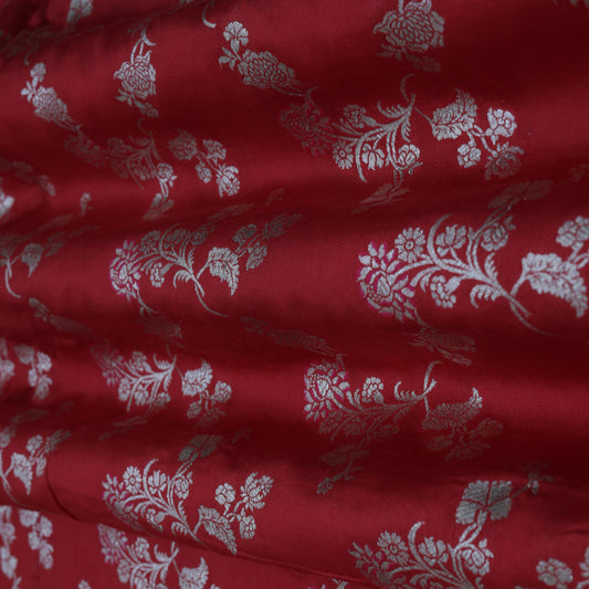 RED Color CHINNIA ZARI Brocade Fabric