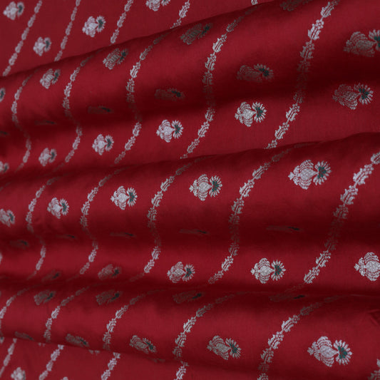 Maroon Color CHINNIA ZARI Brocade Fabric