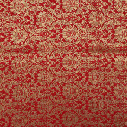 RED Color SATIN Brocade Fabric