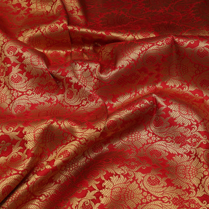 RED Color SATIN Brocade Fabric