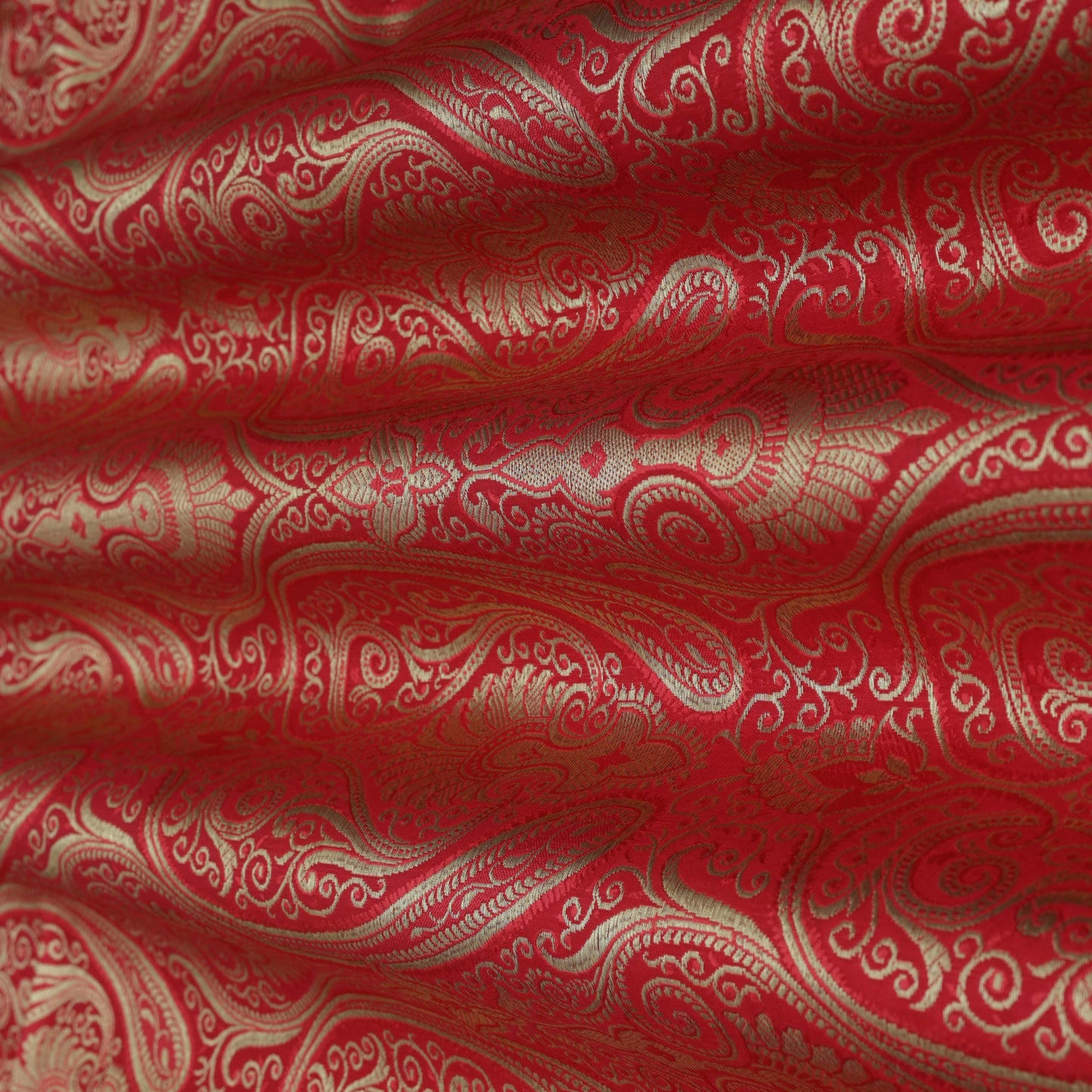 RED Color SATIN Brocade Fabric