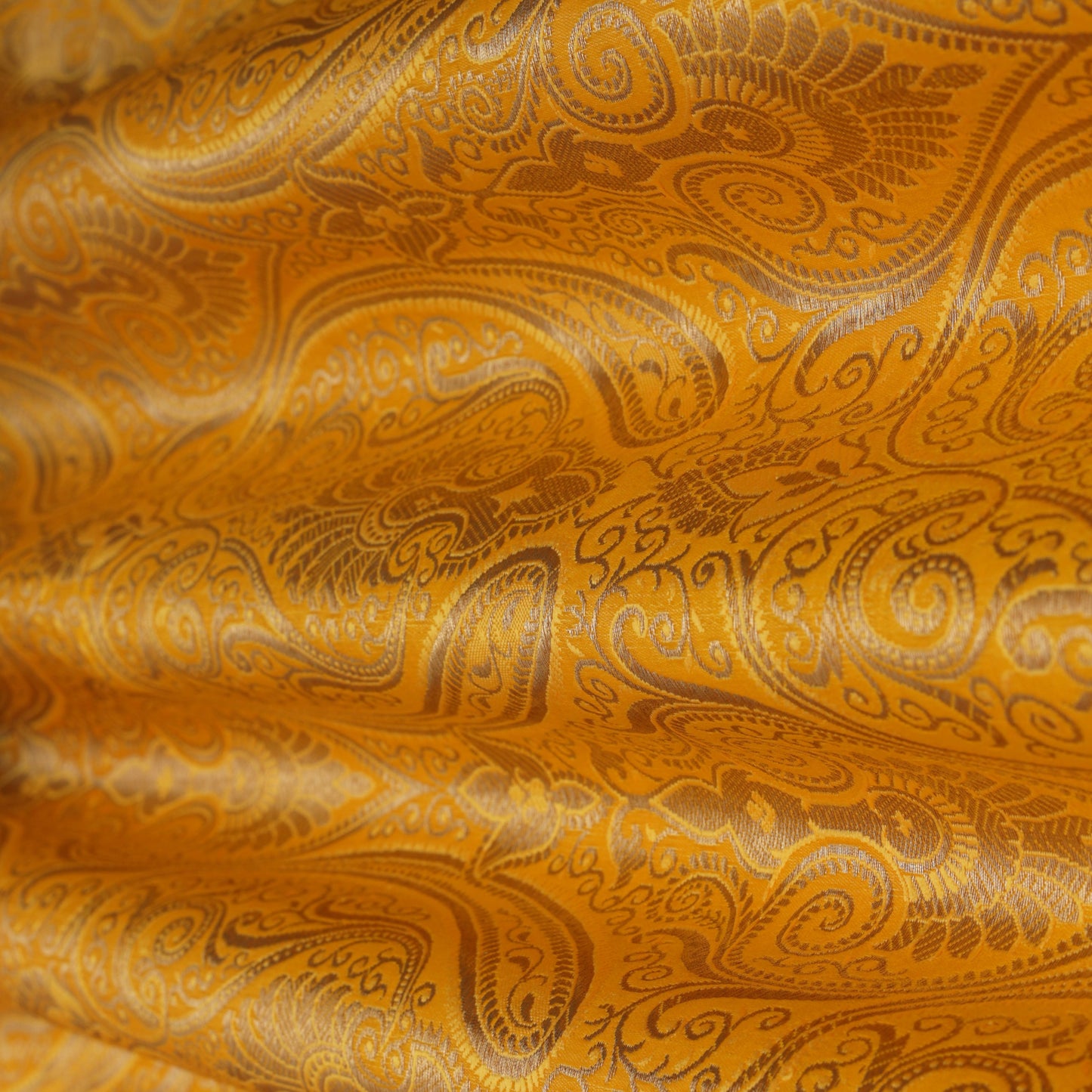 Mustard Color SATIN Brocade Fabric