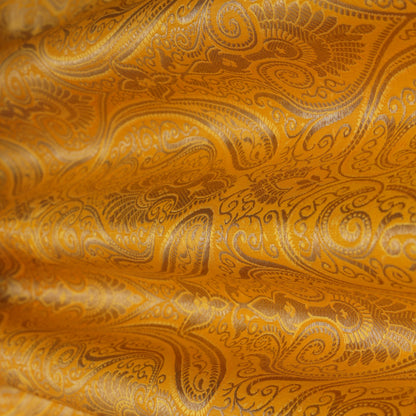 Mustard Color SATIN Brocade Fabric