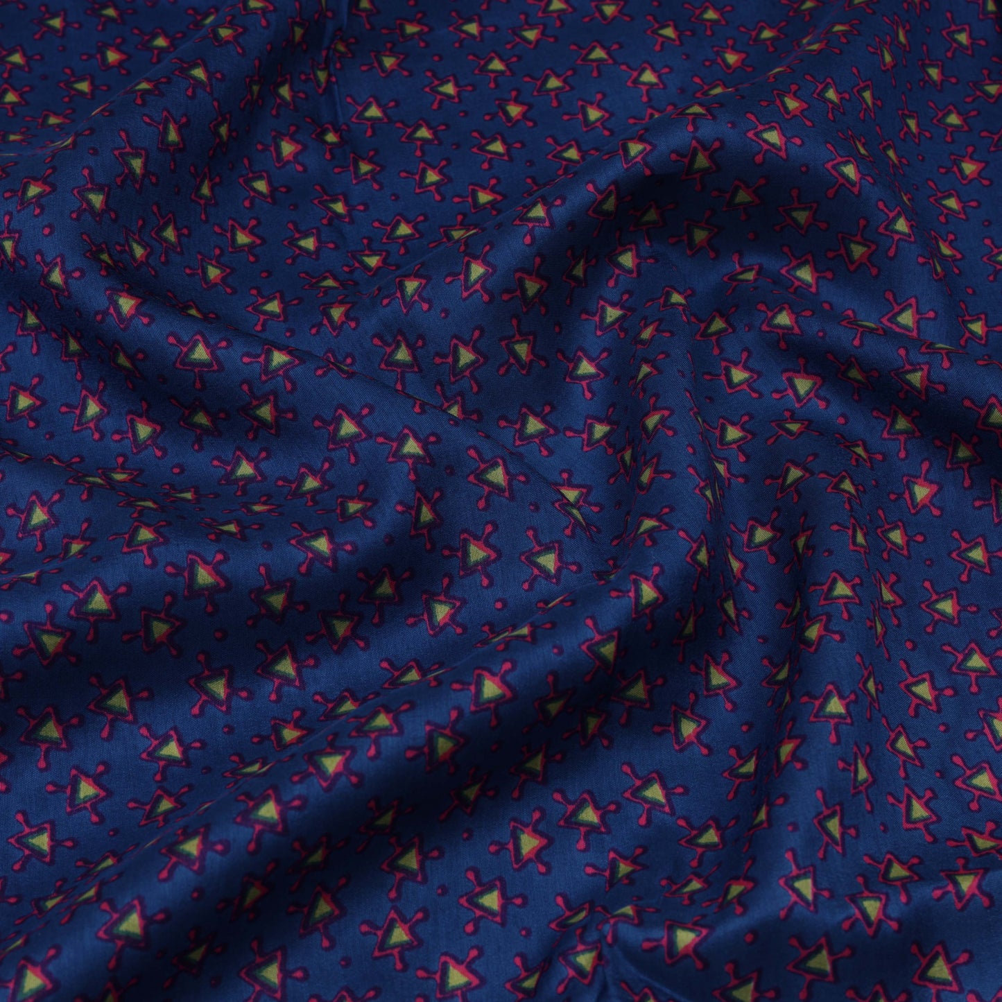 Multi - Color Fabric Slub Chanderi Print Fabric