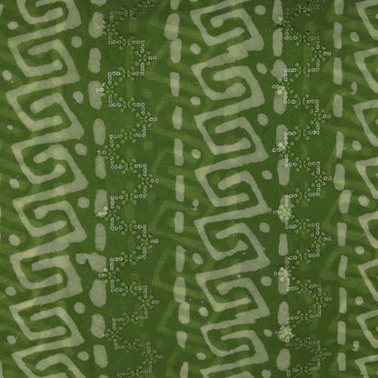 Green Georgette Print Embroidery Fabric