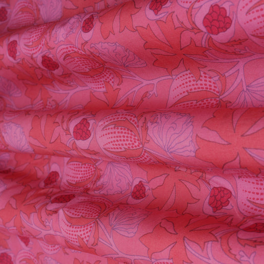 PINK Color Slub Chanderi Print Fabric