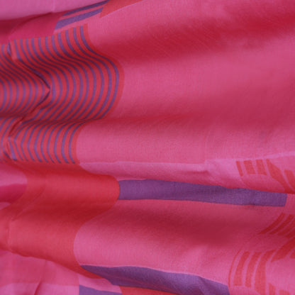 PINK Color Slub Chanderi Print Fabric