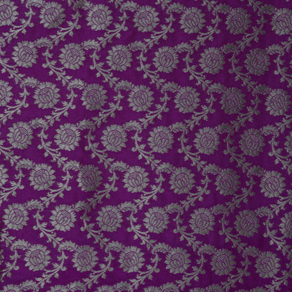 Purple Color Silk Jal Brocade Fabric