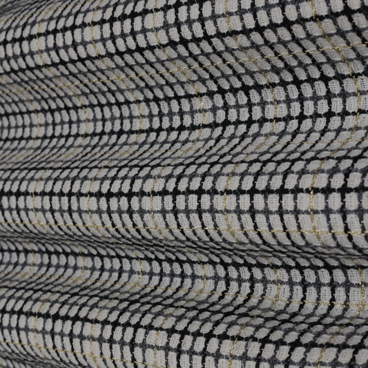 Heavy Jute Check Lurex Fabric