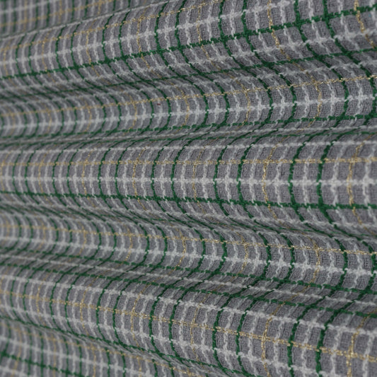 Heavy Jute Check Lurex Fabric