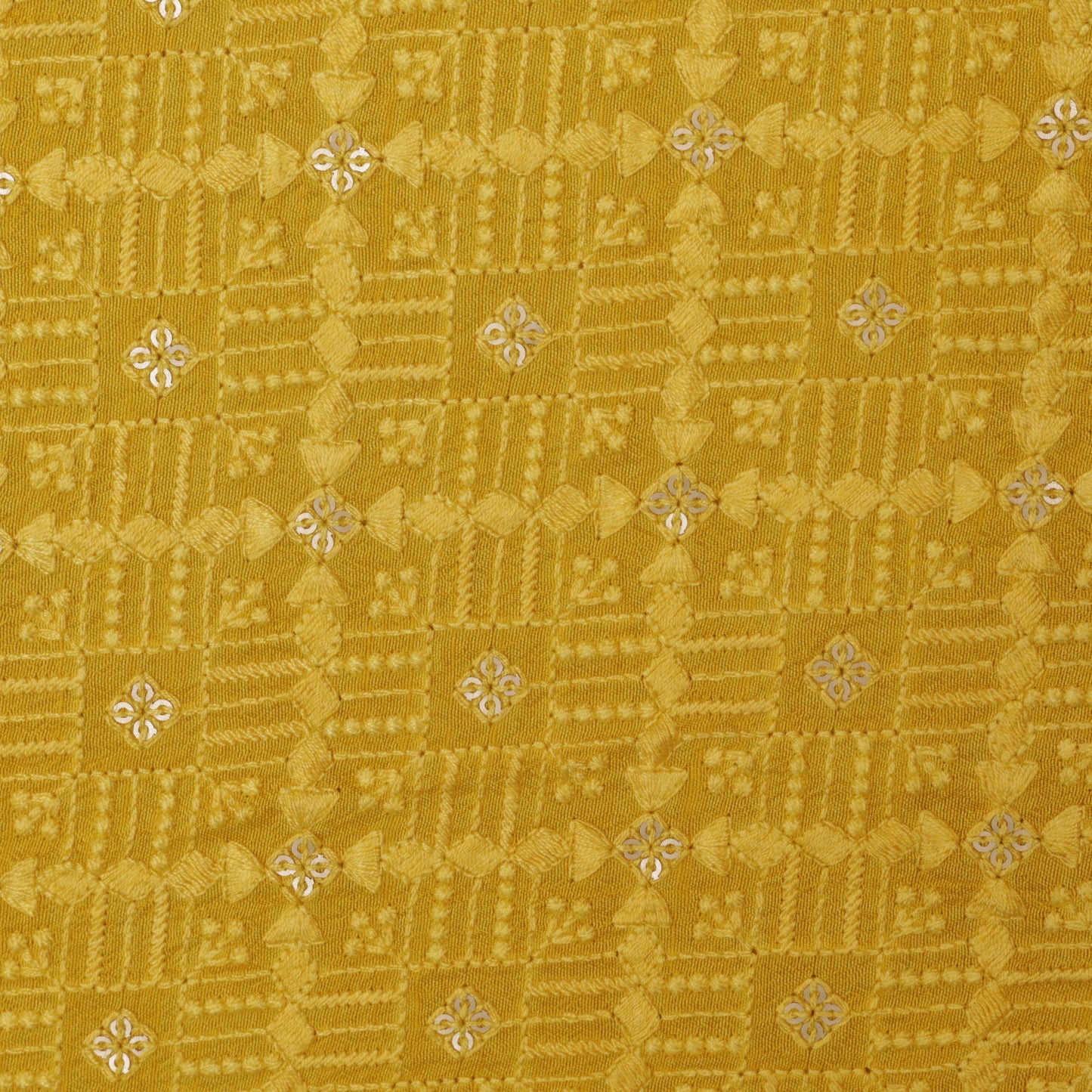 YELLOW Color Fabric Nokia Silk Embroidery Fabric