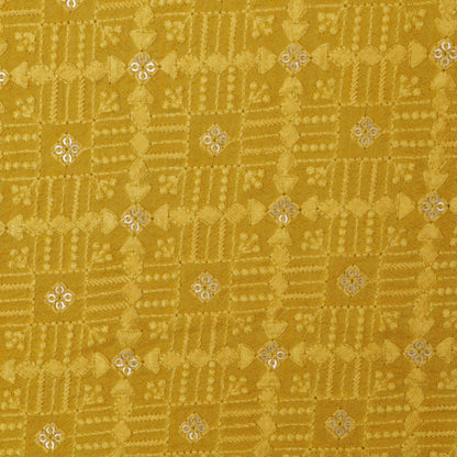 YELLOW Color Fabric Nokia Silk Embroidery Fabric