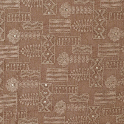 Beige Color Fabric Nokia Silk Embroidery Fabric