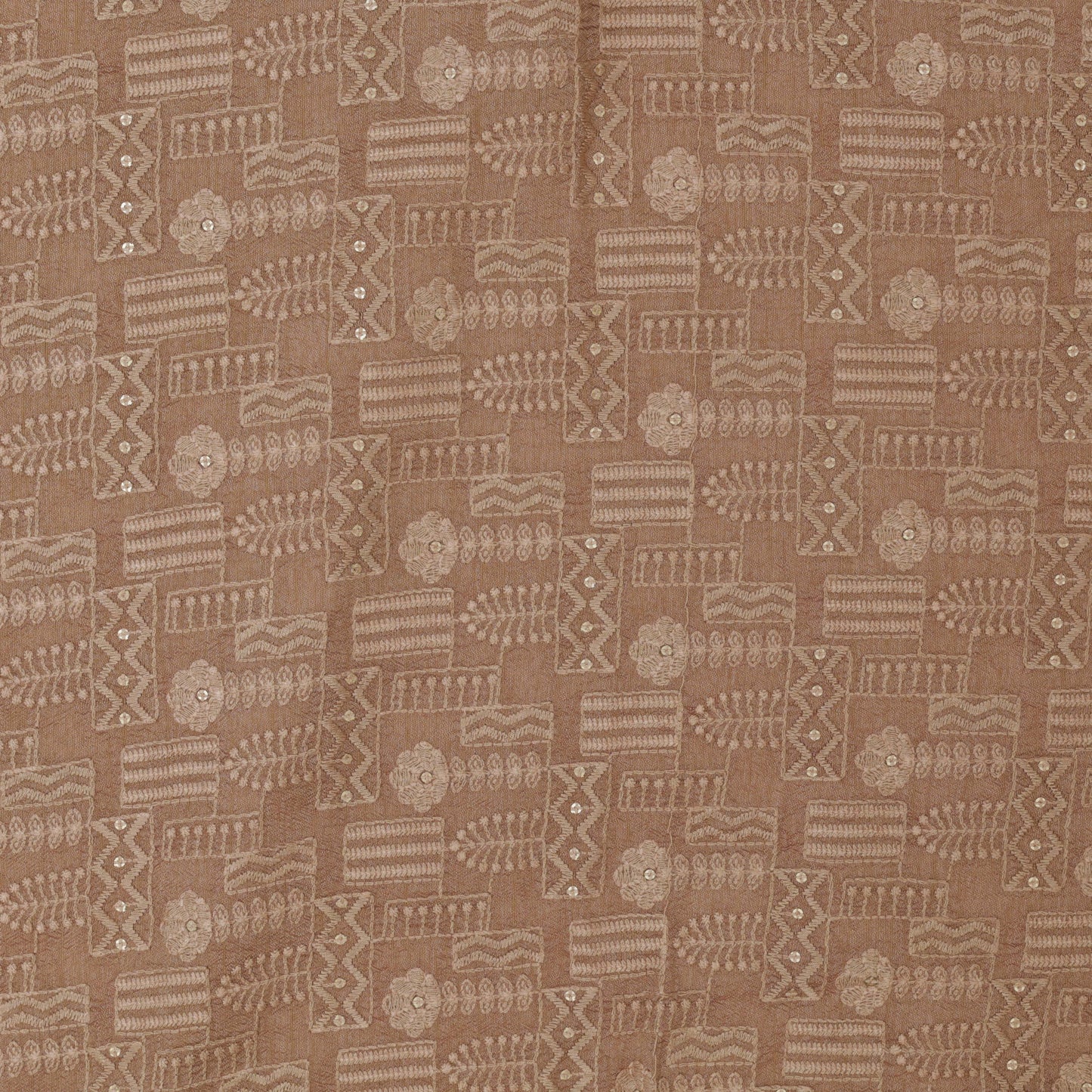 Beige Color Fabric Nokia Silk Embroidery Fabric