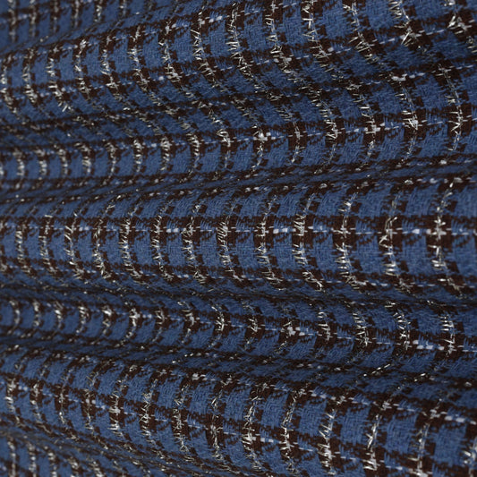 Heavy Jute Check Lurex Fabric
