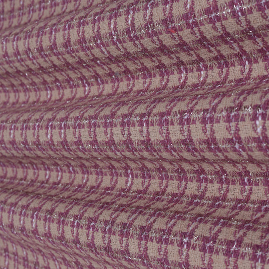 Heavy Jute Check Lurex Fabric