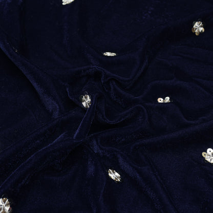 Velvet Booti Embroidery Fabric