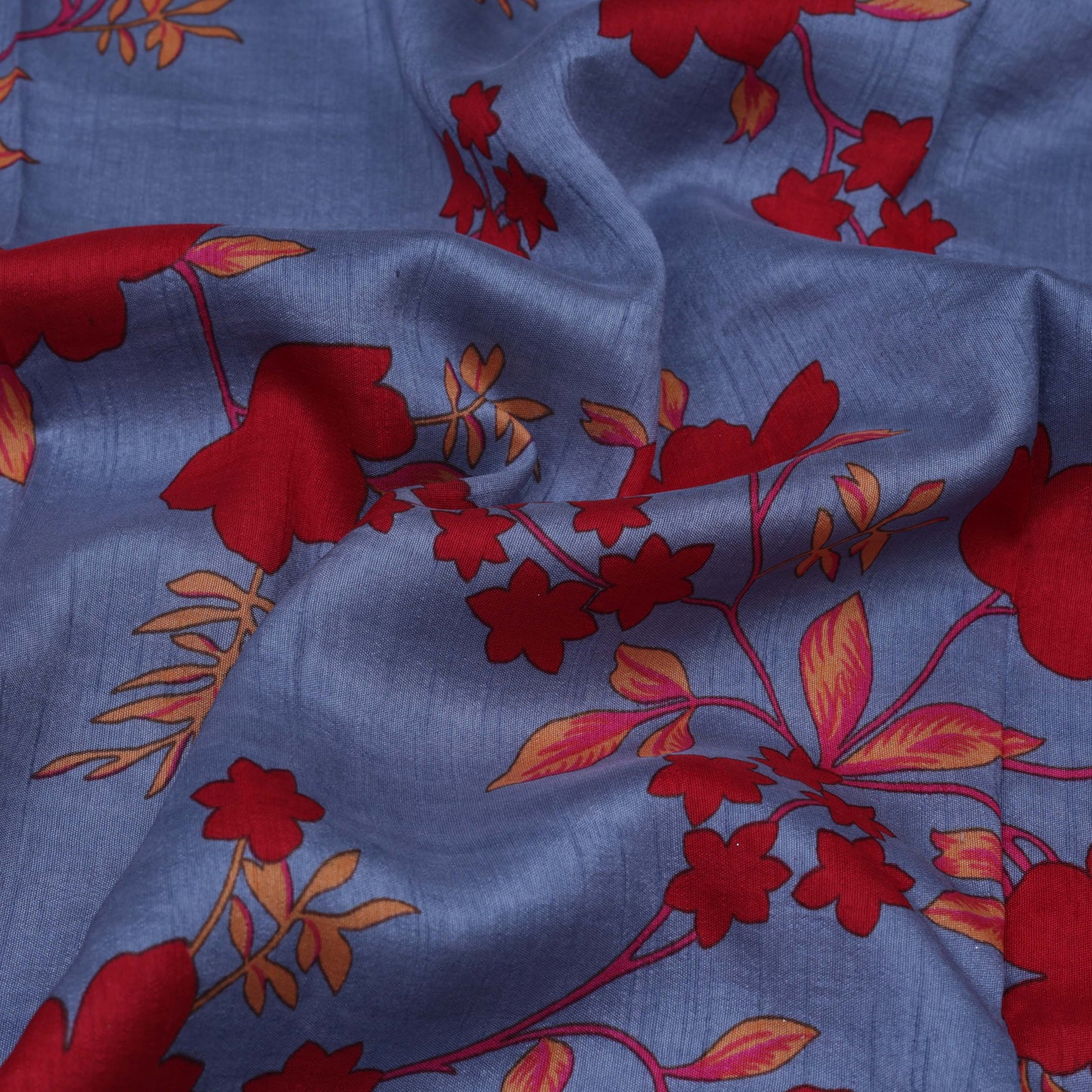 Slub Chanderi Print Fabric